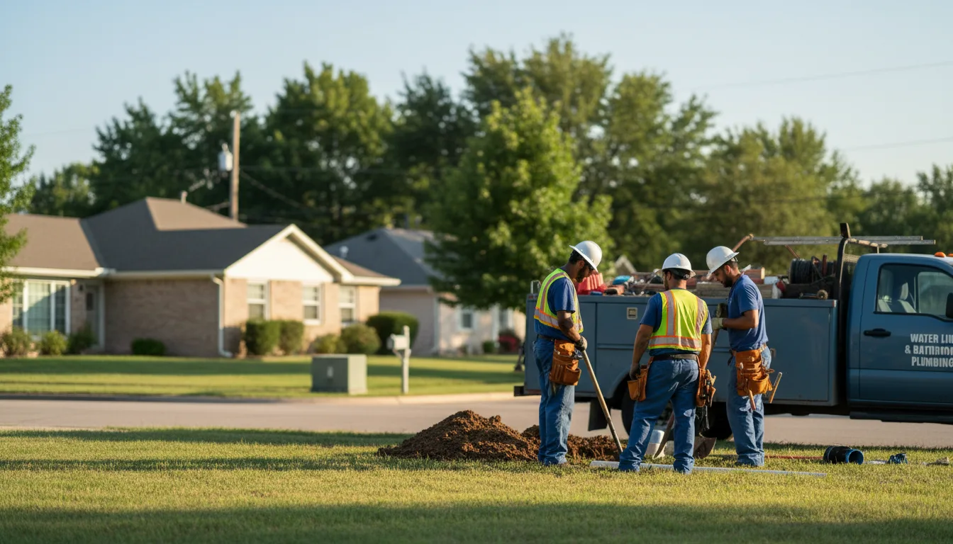 Residential water line and bathroom plumbing service in Croydon, PA